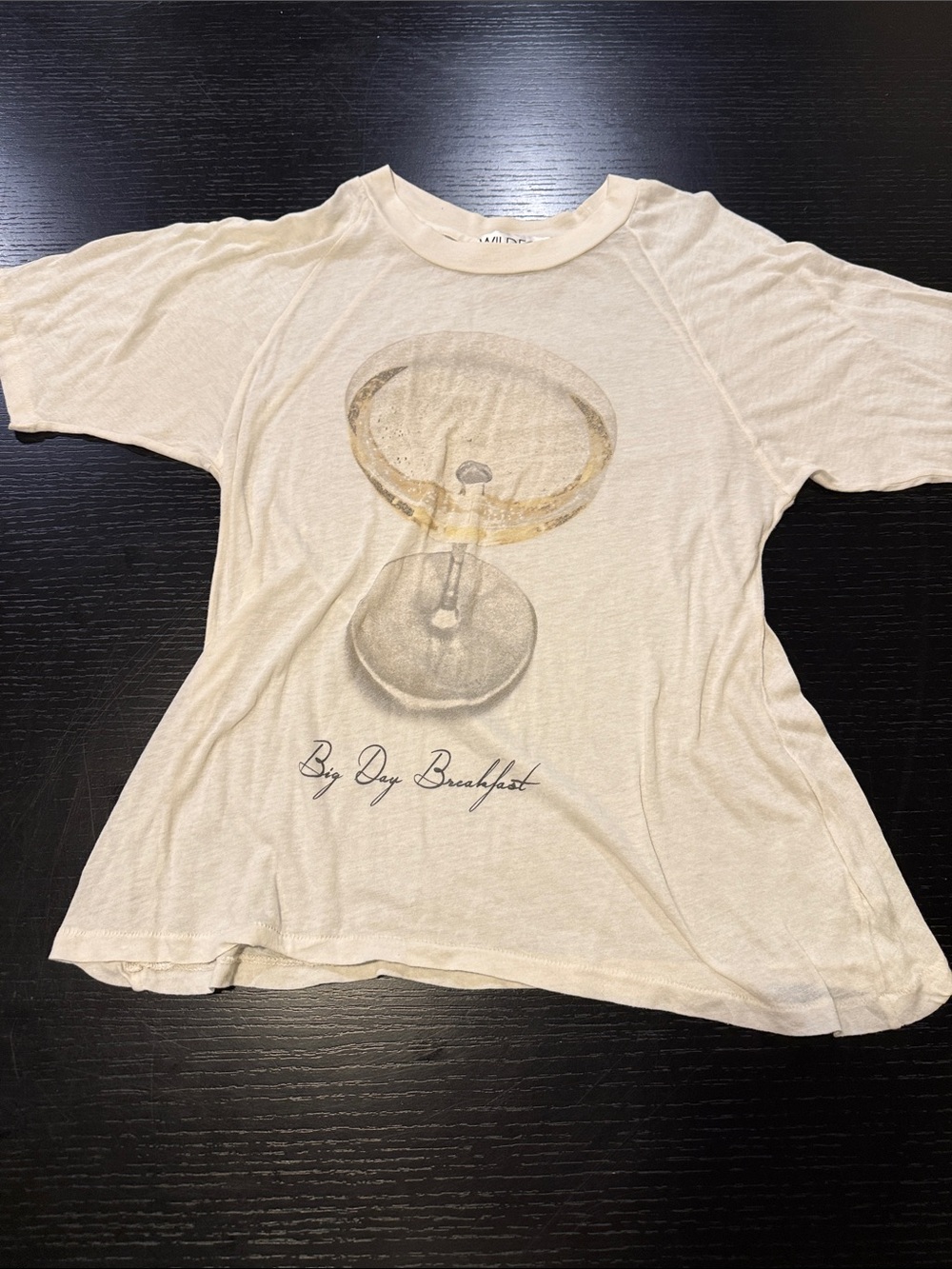 Wildfox Cream T-Shirt with Champagne “ big day breakfast”